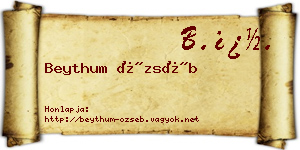 Beythum Özséb névjegykártya